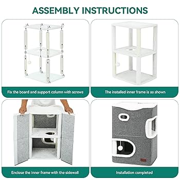 Amazon.com : YITAHOME 2 Storey Cat House, Cat Beds for